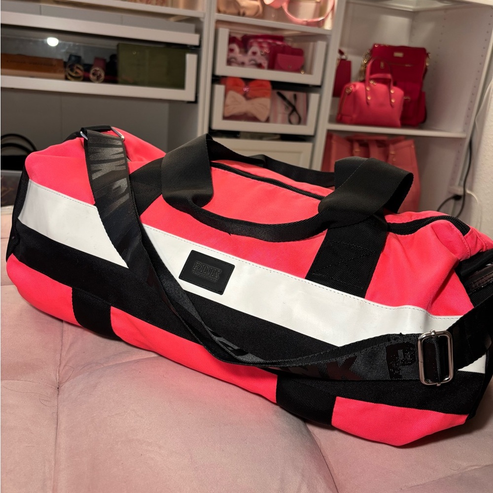 Victoria Secret Gym Bag: Pink and Black Duffel Bag